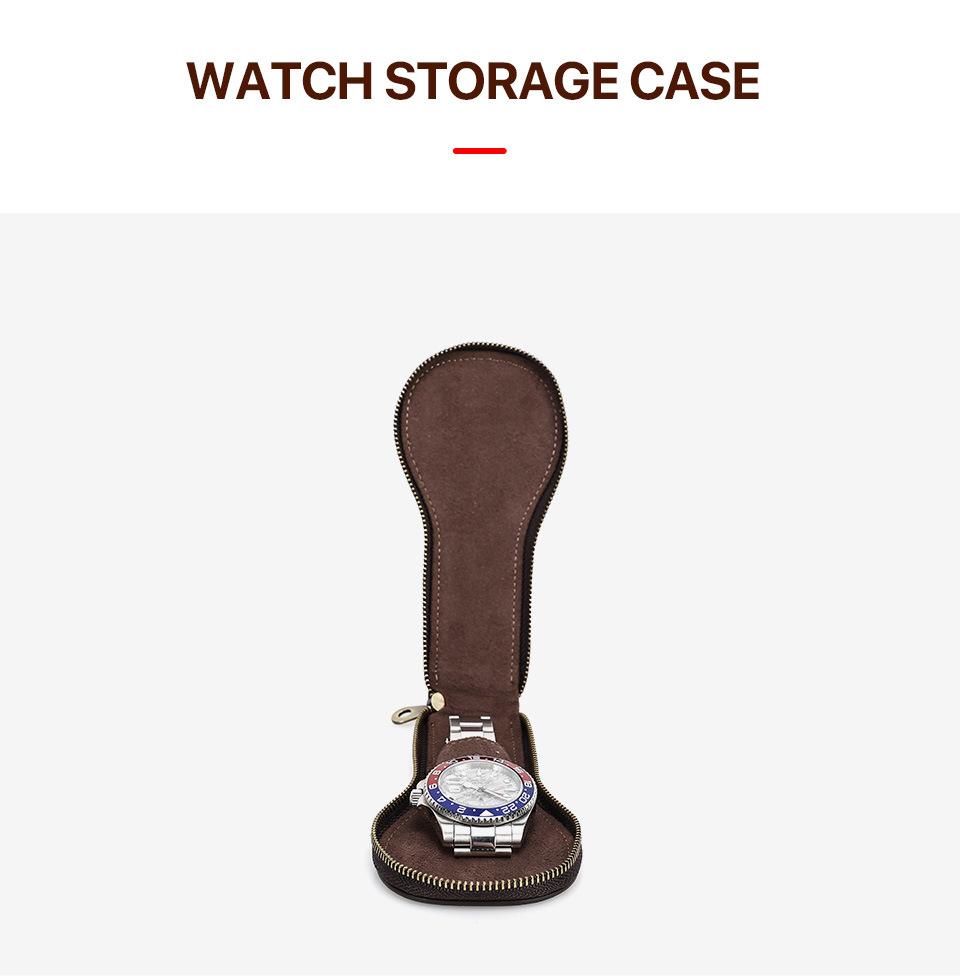 Wecker Vintage Leather Watch Travel Case
