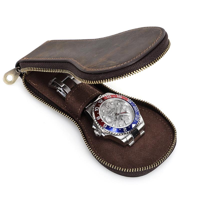 Wecker Vintage Leather Watch Travel Case