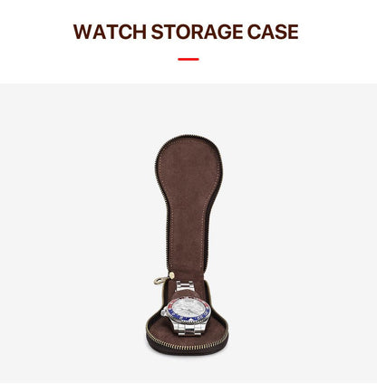 Wecker Vintage Leather Watch Travel Case