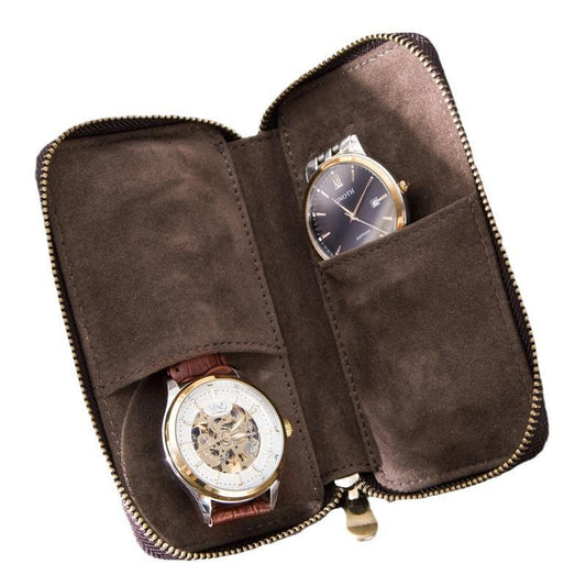 Wecker Vintage Handmade Leather Watch Storage Bag