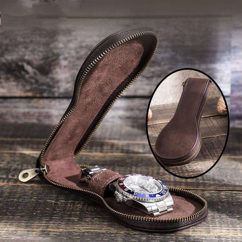 Wecker Vintage Leather Watch Travel Case